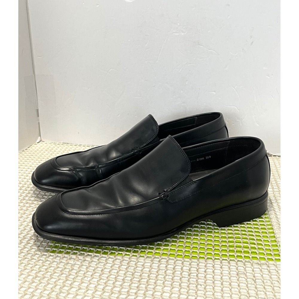 Donald J Pliner Dirk‎ Mens size 11M Black Leather Square Toe Slip On Loafer